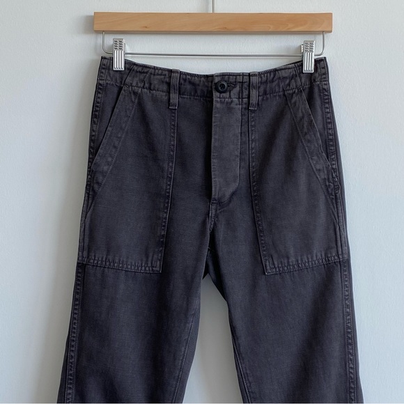 AMO Washed Black Army Twist Chino Cropped Pant - Picture 3 of 9